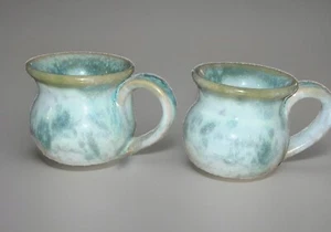 2 Vintage Demitasse/Espresso Handthrown Pottery Cups Signed Mini Mugs 1996 - Picture 1 of 5