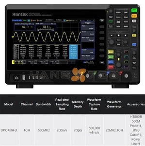 Hantek DPO7504U Oscilloscope 500MHz 4CH+1CH Waveform Generator 2GSa/s 2G Memory - Picture 1 of 1