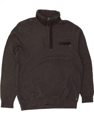 Moletom masculino Pierre Cardin gola com zíper XL cinza algodão CX77 - Imagem 1 de 3