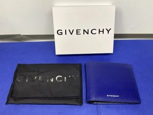 Authentic GIVENCHY Men's Embossed 4G Logo Wallet Blue - Picture 1 of 9