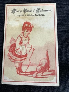 Gato Gatito Victoriano Tarjeta Comercial para San Valentín y Tarjetas de Felicitación Boston MA - Imagen 1 de 3