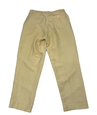 Vintage Byblos Linen Blend Trousers Pants Size 50 Ivory Italy Versace Designer Foto 1 de 4