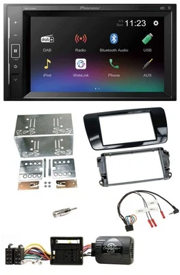 Pioneer DAB Lenkrad 2DIN Bluetooth USB Autoradio für Seat Ibiza ab 08 Klavierlac - Bild 1 von 4