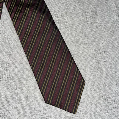 Hugo Boss Para Hombre Vestido Corbata Talla 57” 3.5” Púrpura Repp Seda Negocios Formal Ciudad  Foto 1 de 4