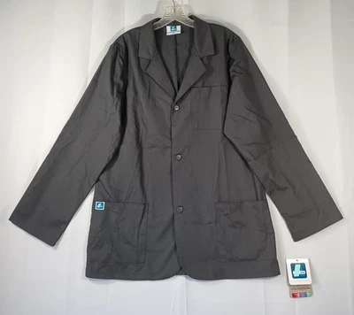 Adar NEW Unisex Large Black Doctor Nurse Multiple Pockets Consultation Coat - Image 1 of 4