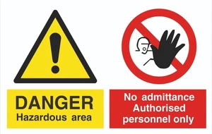 Danger Multi-Sign - Hazardous Area - 1.2mm Rigid PVC - A5 A4 A3 - Picture 1 of 2