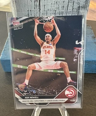 Asa Newell RC Monster Jam 双双 - 2025 - 26 NBA Topps NOW - 卡 25 低 PR — 第 1/2 张图片