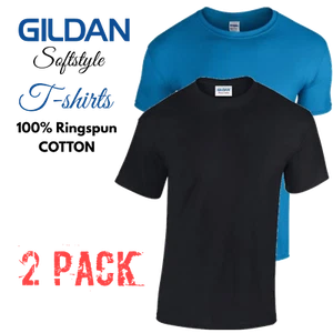 T-shirt da uomo semplice Gildan SoftStyle cotone multicolore semi aderente - Foto 1 di 7