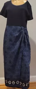 Sheri Martin New York Blue Maxi Dress with Side Wrap Tie, Made in USA. Sz 14 - Picture 1 of 6
