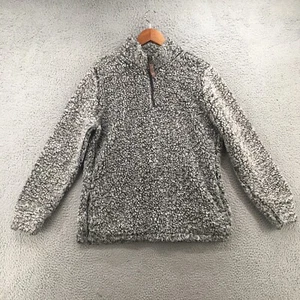 Weatherproof Vintage Sweater Mens L Quarter Zip Long Sleeve Gray Sherpa Fleece - Picture 1 of 20
