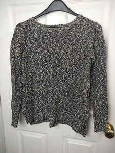 Buffalo David woman XS sweater Button Black White Heather Long Sleeve - Picture 1 of 11