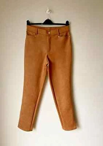 MarlaWynne Faux Suede Jeans Trousers Jeggings Tan Brown UK 8 10 14 16 18 20 -NEW - Picture 1 of 10