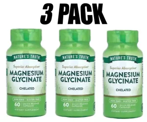 Nature's Truth Magnesium Glycinate 3 PACK 665 mg, 60 capsules (180 total!) - Picture 1 of 4