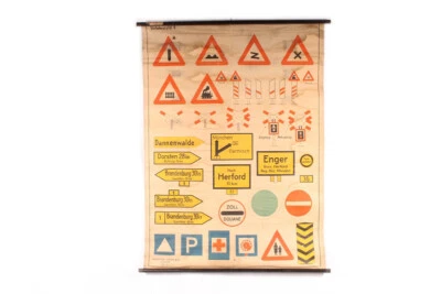 Wall Chart School Wall Map Roll Chart Verkehrskarte Traffic Sign - Image 1 of 4