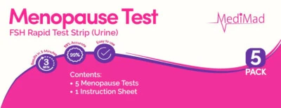MEDIMAD Menopause Test Kit - 5 Pack - Results in 3 Minutes - Easy to Use - 99% Accurate