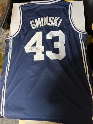 DUKE BLUE DEVILS-MIKE GMINSKI SIGNED AUTOGRAPHED JERSEY JSA COA RARE NETS 76ers - Image 1 of 4