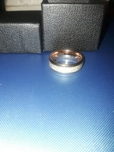 Meteorite Mans Ring Size 12 N.I.B Rose Gold Tungsten 8mm - Picture 1 of 3