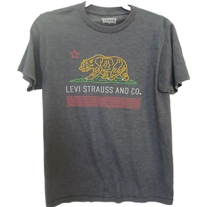 Levis Men's Small Gray California Flag Graphic T-Shirt Small Cali Bear Light Tee - Picture 1 of 5