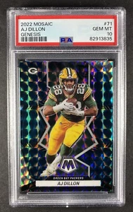 2022 Mosaic AJ Dillon #71 GENESIS PSA 10 Gem Mint Green Bay Packers RARE !!! - Picture 1 of 2
