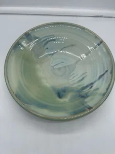 Large Round Drip Glaze Pottery Serving Bowl Platter Console - Picture 1 of 9