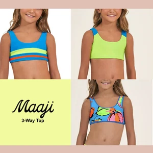 NWT Maaji [ Girls Sz 8 ] 3-Way Iceland Reversible Bikini TOP ONLY #U1288 - Picture 1 of 9