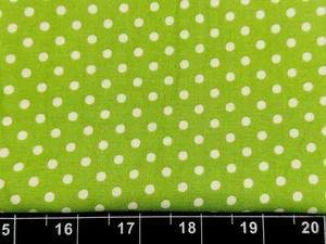 Tina Scrap 9"x21" Circle Green White Grand Revival Polka Dots FABRIC COTTON - Picture 1 of 1