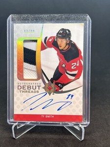 2020-21 UD Ultimate Collection Ty Smith Auto Debut Threads RC Auto #'d 83/99