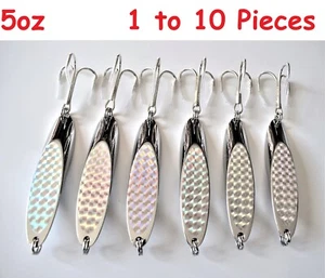 1 to 10 pcs 5oz Casting Kast Spoons Silver Holographic Saltwater Fishing Lures - Picture 1 of 8
