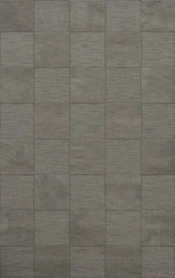 Gray Transitional Hand Hooked Checkered Squares Grid Area Rug Checked DV15 - Image 1 of 2