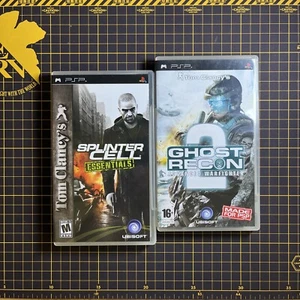 Lot 2 Tom Clancy's Splinter Cell Ghost Recon Ad Warfighter 2 Sony PSP Complete - Picture 1 of 5