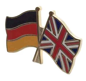 Germany & Great Britain Friendship Flags Gold Plated Enamel Lapel Pin Badge - Picture 1 of 3