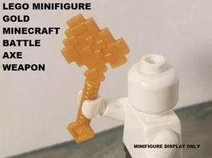 LEGO Gold Minecraft Hatchet Pixelated Axe Minifigure Battle Weapon Armory Gear - Picture 1 of 1