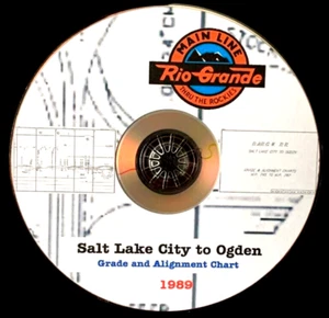 Denver & Rio Grande Western 1989 Salt Lake to Ogden Track Chart PDFPages on DVD - Picture 1 of 3