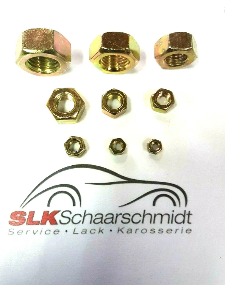 Sechskantmutter DIN 934 Regel Feingewinde/ Festigkeit 8 &10 gelb verzinkt M4-M16 - Bild 1 von 1