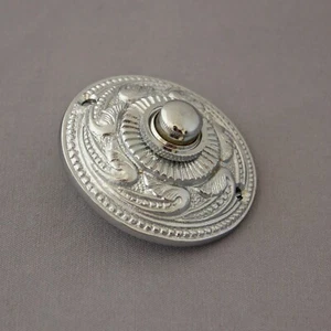 Decorative Chrome Victorian Bell Push - Picture 1 of 3