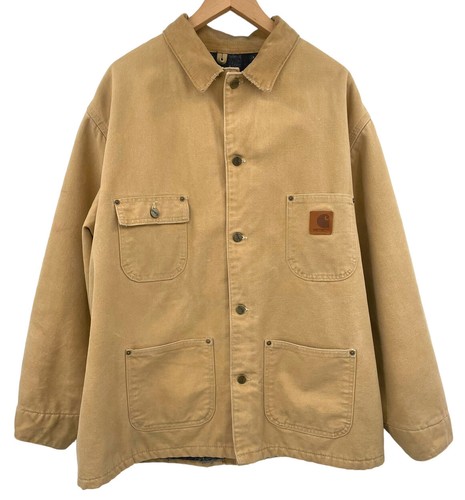 VETEMENTS Giacca Carhartt vintage coperta foderata Chore taglia XL CO2WET marrone chiaro made in USA
