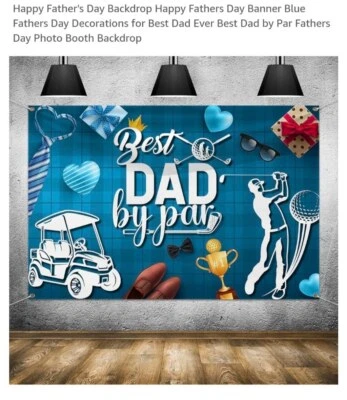 Banner del Día del Padre azul sin marca Best Dad por par 59 in/x 39,37 in Foto 1 de 4