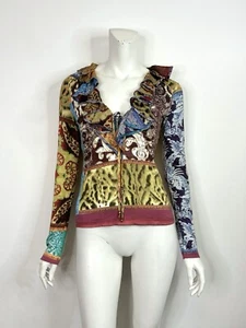 Vtg Roberto Cavalli AW2004 Patchwork Top S - Picture 1 of 7