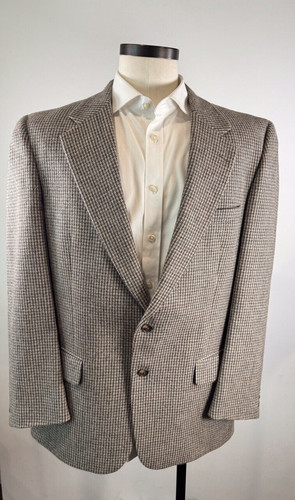 VINTAGE Burberrys blazer grigio m Atlanta tweed sport cappotto tuta giacca USA 44L