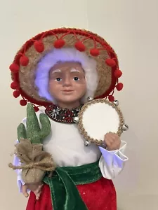 Figurina Merry Brite Mrs. Claus 18” con cactus e tamborini***Nuova*** - Foto 1 di 7