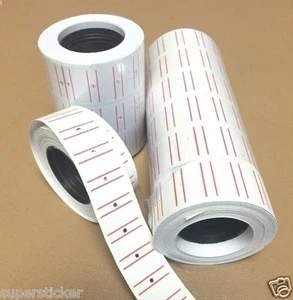 5000 Tags labels Refill for Motex MX-5500 One line Price Gun White /W Red line - Bild 1 von 3