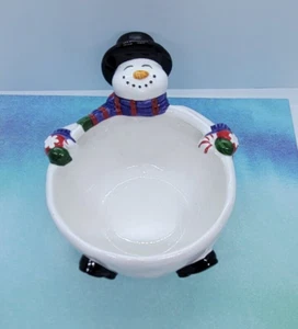 FIGI Gráficos Snow Joe Plato de Caramelo Muñeco de Nieve Frío Navidad Aperitivo Cuenco Decoración - Imagen 1 de 7