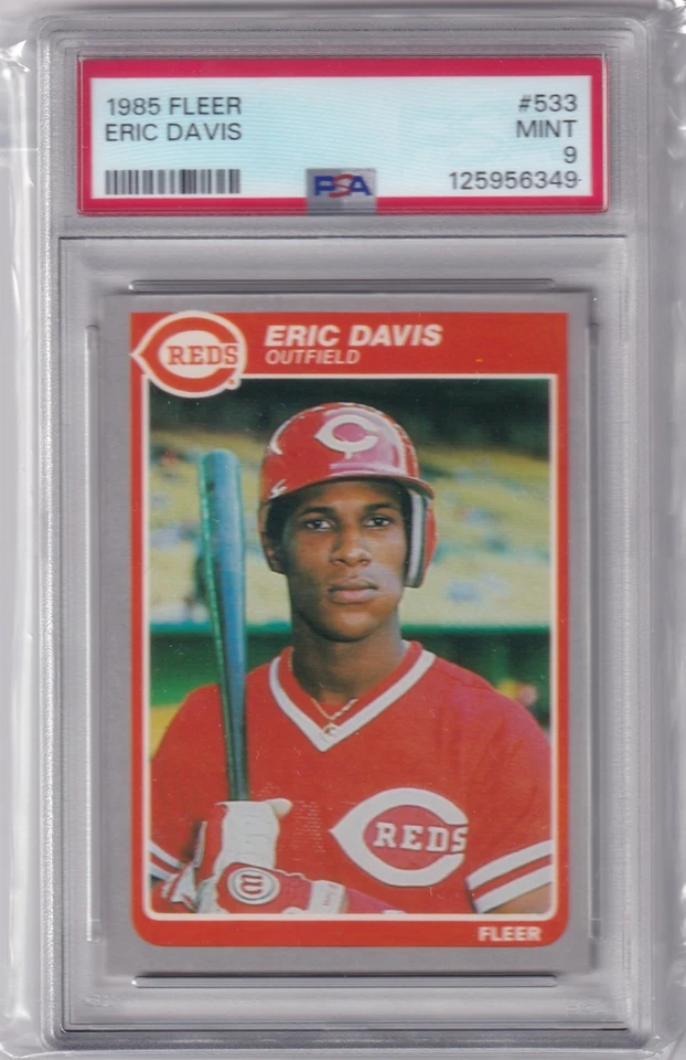 Fleer Eric Davis 1985 #533 * Rojos * Novato * Como nuevo PSA 9 * Recién calificado * Foto 1 de 1