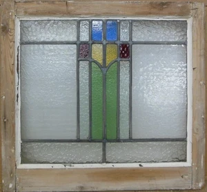 ABSTRAKTES ALTES ENGLISCHES BLEIGLASFENSTER 21,5" X 20,25" - Bild 1 von 3