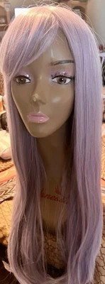 Peluca 100 % sintética suave extra larga sin marca con flequillo ~ nueva ~ sin etiquetas. Cosplay Foto 1 de 4