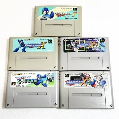 Rockman / Megaman X X2 X3 7 Soccer Set of 5 SFC Super Famicom Japan JP Tested - Image 1 of 4
