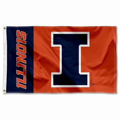 Illinois Fighting Illini Large Outdoor Flag - Image 1 of 4