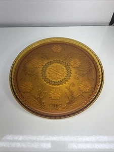 INDIANA GLASS vintage Tiara glass Amber color 10" round cake torte serving plate - Picture 1 of 4
