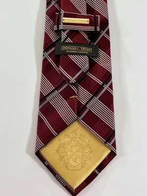 Donald J. Trump 100% Silk Tie Signature Collection  Dark Red Plaid ￼ - Image 1 of 4