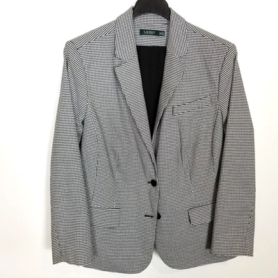 Lauren Ralph Lauren Women Houndstooth Blazer Jacket Sz 22W Black White Classic  - Image 1 of 4